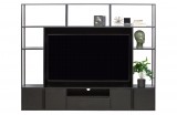 TV CABINET BLACK METAL WITH SHELVES - CABINETS, SHELVES